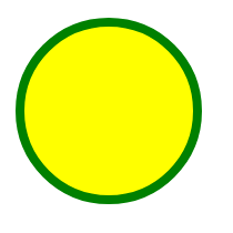 A yellow circle