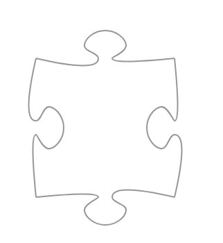 A single classic jigsaw puzzle piece.