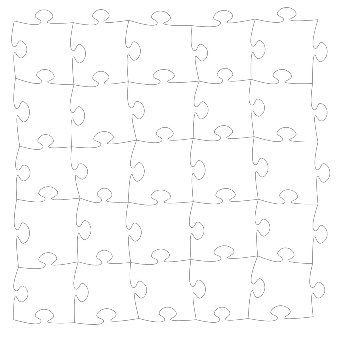 A grid of mostly-identical jigsaw puzzles